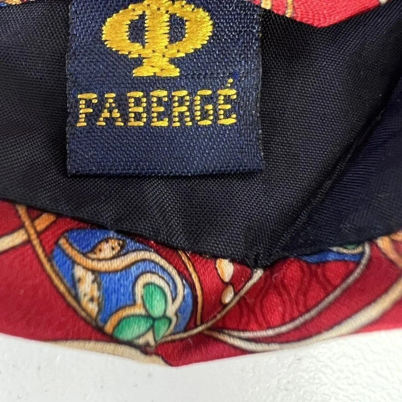 FABERGE Mens 100% Silk Necktie USA Designer Red Multicolor - Picture 6 of 8